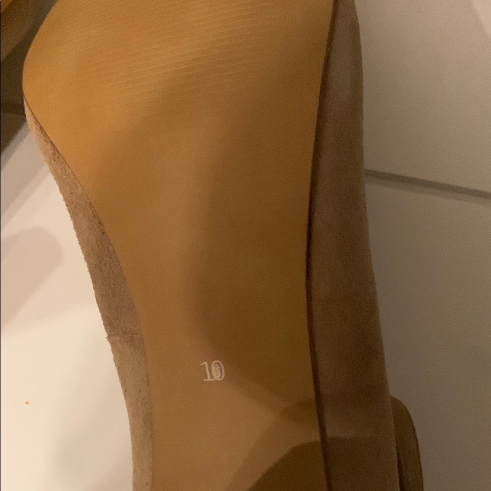 Hinge Sand Suede Heels with Chunky Heel - Picture 4 of 6